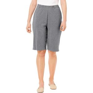 Woman Within Plus Size 7-Day Knit Bermuda Shorts(Medium Heather Grey)