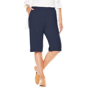 Woman Within Plus Size 7-Day Knit Bermuda Shorts(Navy)