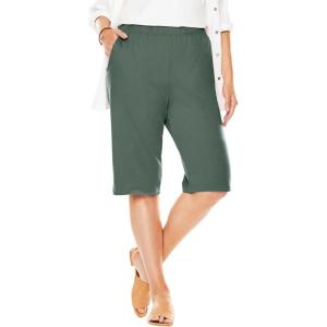 Woman Within Plus Size 7-Day Knit Bermuda Shorts(Pine)