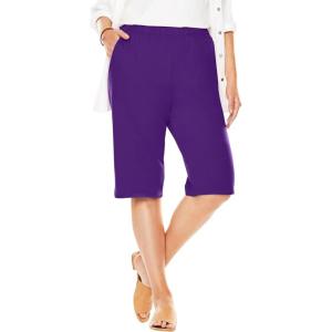 Woman Within Plus Size 7-Day Knit Bermuda Shorts(Radiant Purple)