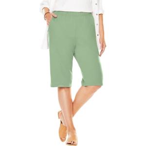 Woman Within Plus Size 7-Day Knit Bermuda Shorts(Sage)