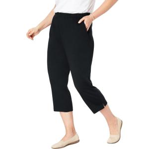 Woman Within Plus Size 7-Day Knit Capri(Black)