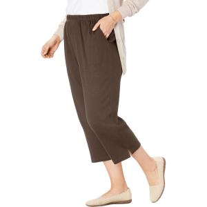 Woman Within Plus Size 7-Day Knit Capri(Chocolate)