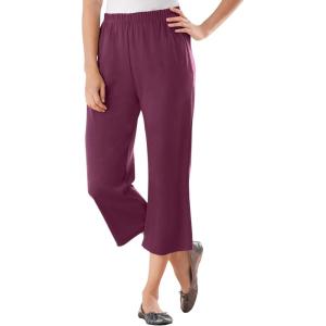 Woman Within Plus Size 7-Day Knit Capri(Deep Claret)
