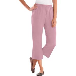 Woman Within Plus Size 7-Day Knit Capri(Dusty Pink)