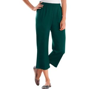Woman Within Plus Size 7-Day Knit Capri(Emerald Green)