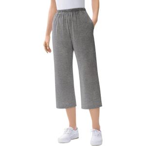 Woman Within Plus Size 7-Day Knit Capri(Medium Heather Grey)