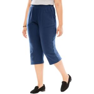 Woman Within Plus Size 7-Day Knit Capri(Navy)