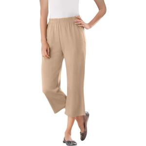 Woman Within Plus Size 7-Day Knit Capri(New Khaki)