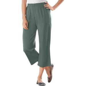 Woman Within Plus Size 7-Day Knit Capri(Pine)