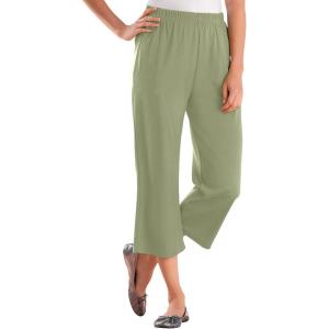Woman Within Plus Size 7-Day Knit Capri(Sage)