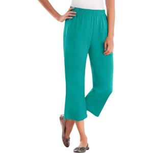 Woman Within Plus Size 7-Day Knit Capri(Waterfall)