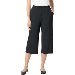 Woman Within Plus Size 7-Day Knit Culotte(Heather Charcoal)