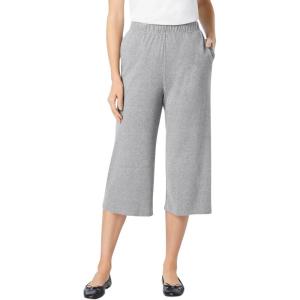 Woman Within Plus Size 7-Day Knit Culotte(Medium Heather Grey)