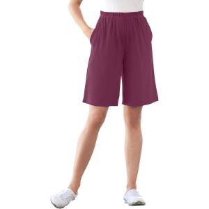 Woman Within Plus Size 7-Day Knit Short(Deep Claret)