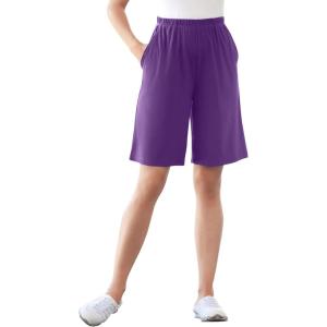 Woman Within Plus Size 7-Day Knit Short(Radiant Purple)