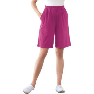 Woman Within Plus Size 7-Day Knit Short(Raspberry)