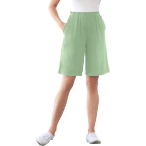 Woman Within Plus Size 7-Day Knit Short(Sage)