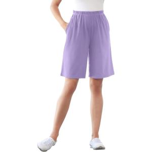Woman Within Plus Size 7-Day Knit Short(Soft Iris)