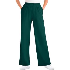 Woman Within Plus Size 7-Day Knit Wide-Leg Pull-On Pants(Emerald Green)