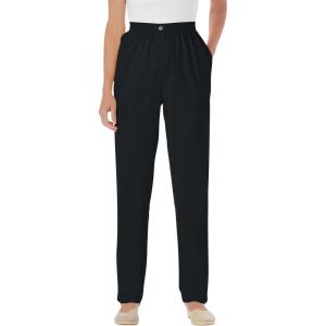 Woman Within Plus Size 7-Day Straight-Leg Elastic-Waist Denim Jean (Petite & Tall Available)(Black)