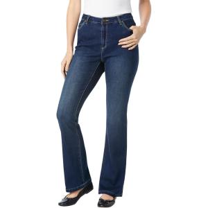 Woman Within Plus Size Bootcut Stretch Comfort Denim Five-Pocket Jeans(Dark Sanded Wash)