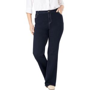 Woman Within Plus Size Bootcut Stretch Comfort Denim Five-Pocket Jeans(Indigo)