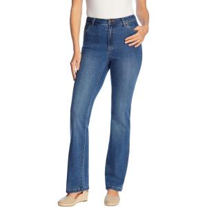 Woman Within Plus Size Bootcut Stretch Comfort Denim Five-Pocket Jeans(Medium Stonewash Sanded)