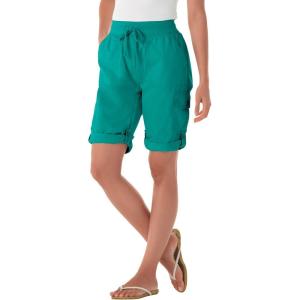 Woman Within Plus Size Convertible Length Cargo Bermuda/Short(Waterfall)