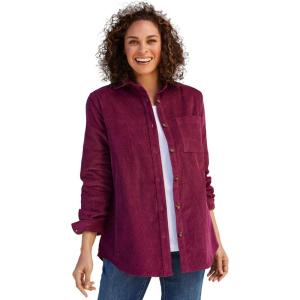 Woman Within Plus Size Corduroy Shirt(Deep Claret)