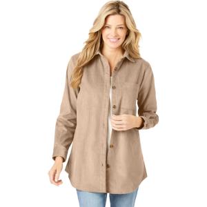Woman Within Plus Size Corduroy Shirt(New Khaki)
