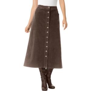 Woman Within Plus Size Corduroy Skirt(Chocolate)