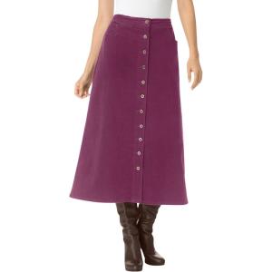 Woman Within Plus Size Corduroy Skirt(Deep Claret)