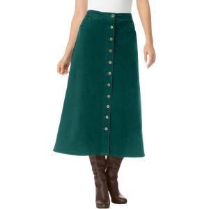 Woman Within Plus Size Corduroy Skirt(Emerald Green)