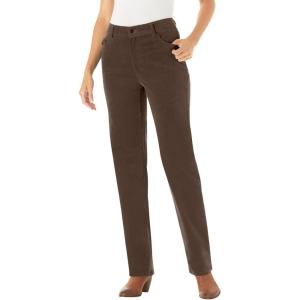 Woman Within Plus Size Corduroy Straight Leg Stretch Pant(Chocolate)