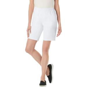 Woman Within Plus Size Fineline Denim Short(White)