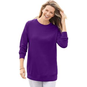 Woman Within Plus Size Fleece Sweatshirt(Radiant Purple)