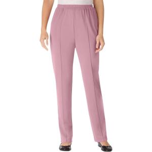 Woman Within Plus Size Knit Pull-On Elastic-Waist Pants(Dusty Pink)