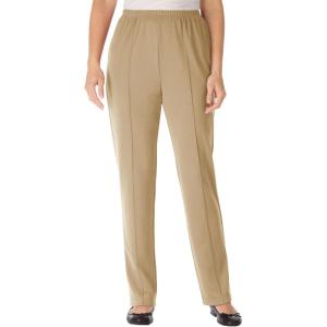 Woman Within Plus Size Knit Pull-On Elastic-Waist Pants(New Khaki)