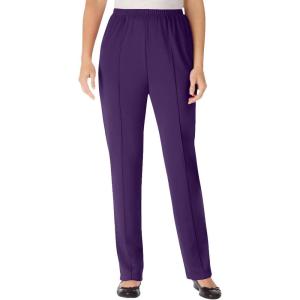 Woman Within Plus Size Knit Pull-On Elastic-Waist Pants(Radiant Purple)