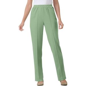 Woman Within Plus Size Knit Pull-On Elastic-Waist Pants(Sage)