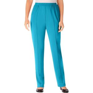 Woman Within Plus Size Knit Pull-On Elastic-Waist Pants(Turq Blue)