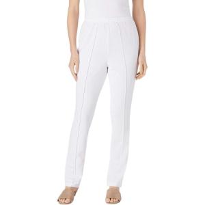 Woman Within Plus Size Knit Pull-On Elastic-Waist Pants(White)