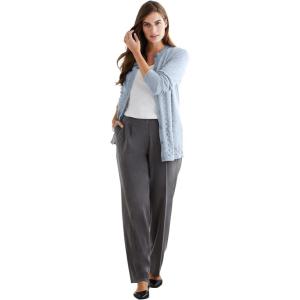 Woman Within Plus Size Long-Sleeve Pointelle Cardigan(Pearl Grey)