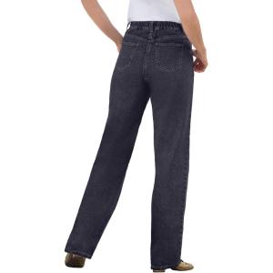 Woman Within Plus Size Perfect All-Cotton Back-Elastic Denim Jeans(Indigo)
