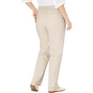 Woman Within Plus Size Perfect All-Cotton Back-Elastic Denim Jeans(Natural Khaki)