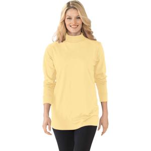 Woman Within Plus Size Perfect Long-Sleeve Mockneck Tee (Petite Available)(Banana)