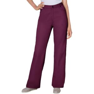 Woman Within Plus Size Perfect Relaxed All-Cotton Denim Five-Pocket Jeans(Deep Claret)