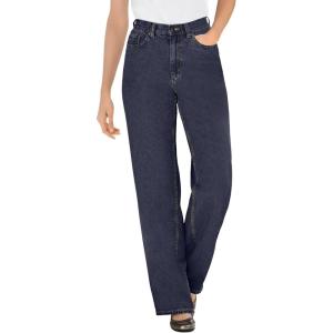 Woman Within Plus Size Perfect Relaxed All-Cotton Denim Five-Pocket Jeans(Indigo)