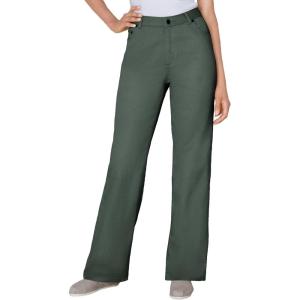 Woman Within Plus Size Perfect Relaxed All-Cotton Denim Five-Pocket Jeans(Pine)